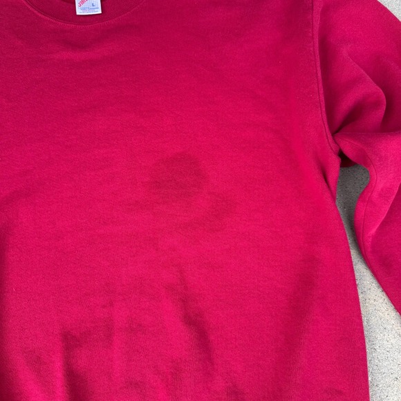 Vintage Jerzees Sweatshirt Adult Large Red Pull Over Made In‎ USA - Picture 7 of 9